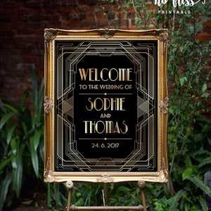 Printable Welcome Sign | Great Gatsby Party Welcome Sign | Poster | Signage | Personalised | Printable ONLY | Digital ONLY