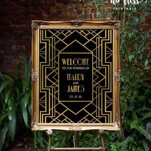 Printable Welcome Sign | Great Gatsby Party Welcome Sign | Poster | Signage | Personalised | Printable ONLY | Digital ONLY