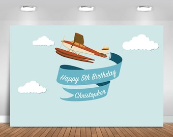 Airplane Backdrop | Party Banner | Poster | Signage | Personalised | Printable ONLY | Birthday Backdrop