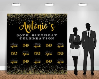 Step and Repeat Birthday Backdrop | Party Banner | Poster | Signage | Personalised | Printable ONLY | Birthday Backdrop | SR07