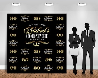 Step and Repeat Birthday Backdrop | Party Banner | Poster | Signage | Personalised | Printable ONLY | Birthday Backdrop | SR06