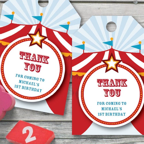 Carnival Thank You Tag Favour Tag Gift Tag Editable PDF - Etsy