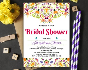Fiesta Bridal Shower Invitation | 5x7 | Editable PDF | Instant Download | Personalize at home with Adobe Reader