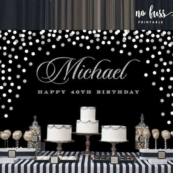 Silver and Black Backdrop Etsy