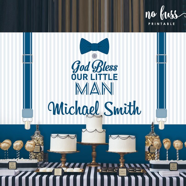 Little Man Backdrop | Party Banner | Poster | Signage | Personalised | Printable ONLY | Birthday Backdrop