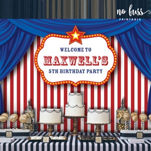 Carnival Backdrop | Circus Party Banner | Poster | Signage | Personalised | Printable ONLY | Birthday Backdrop