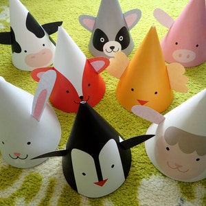 Printable Party Hats | Farm Animal | Birthday Party Hat