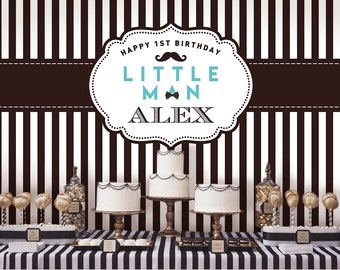 Little Man Backdrop | Party Banner | Poster | Signage | Personalised | Printable ONLY | Birthday Backdrop