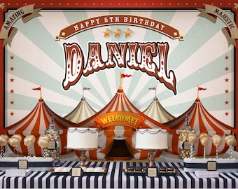 Carnival Backdrop | Circus Party Banner | Poster | Signage | Personalised | Printable ONLY | Birthday Backdrop