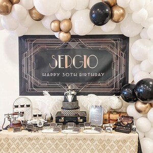 Great Gatsby Backdrop | Adults Party Banner | Poster | Signage | Personalised | Printable ONLY | Birthday Backdrop