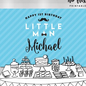 Little Man Backdrop Party Banner Poster Signage Personalised Printable ...