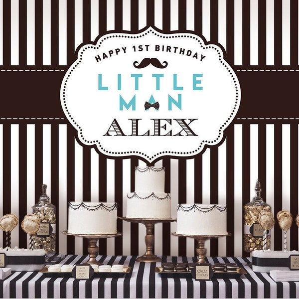 Little Man Backdrop | Party Banner | Poster | Signage | Personalised | Printable ONLY | Birthday Backdrop