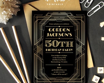 gatsby invitation etsy