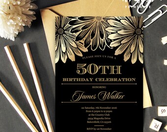 art deco invitations etsy