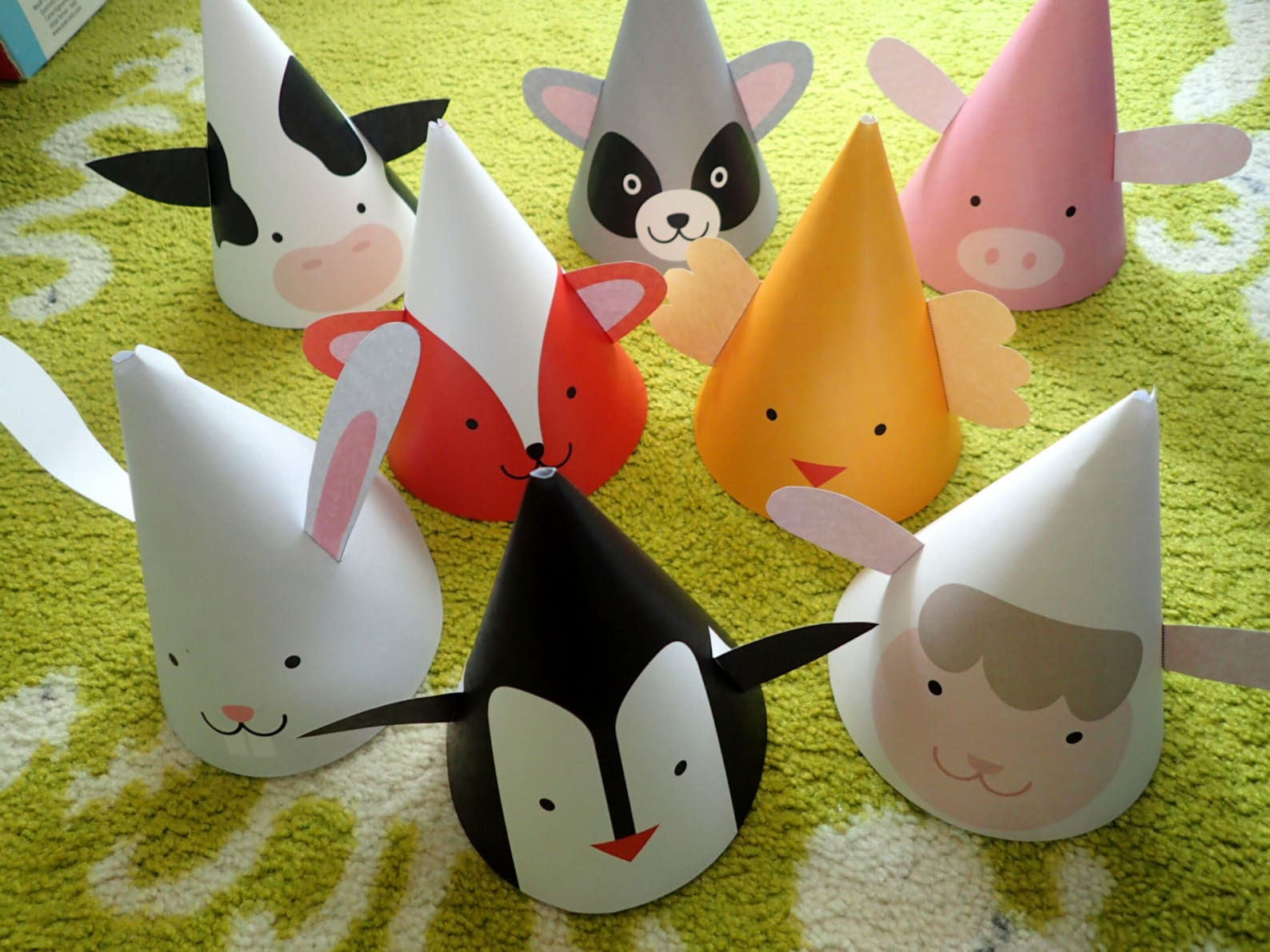 Printable Party Hats Farm Animal Birthday Party Hat - Etsy