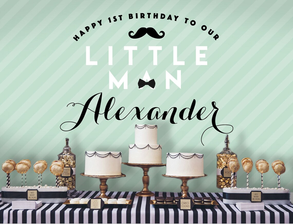 Little Man Backdrop Party Banner Poster Signage - Etsy