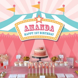 Carnival Backdrop | Circus Party Banner | Poster | Signage | Personalised | Printable ONLY | Birthday Backdrop