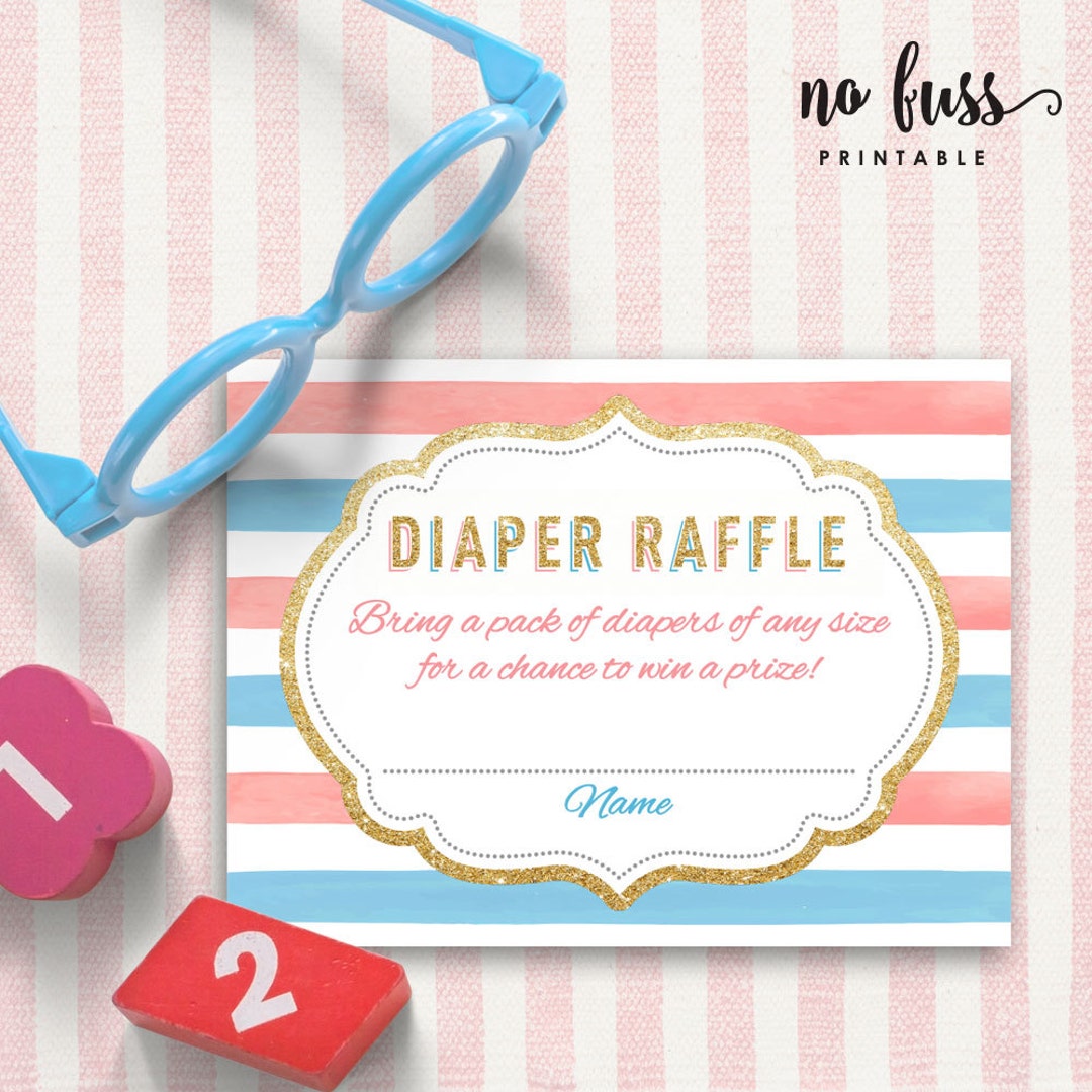 Gender Reveal Diaper Raffle Tickets Diaper Game Baby Diaper Shower ...