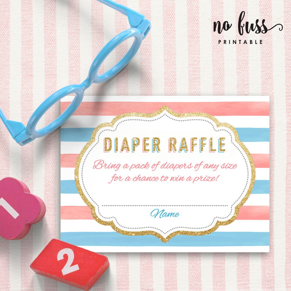 Gender Reveal Diaper Raffle Tickets Diaper Game Baby | Etsy