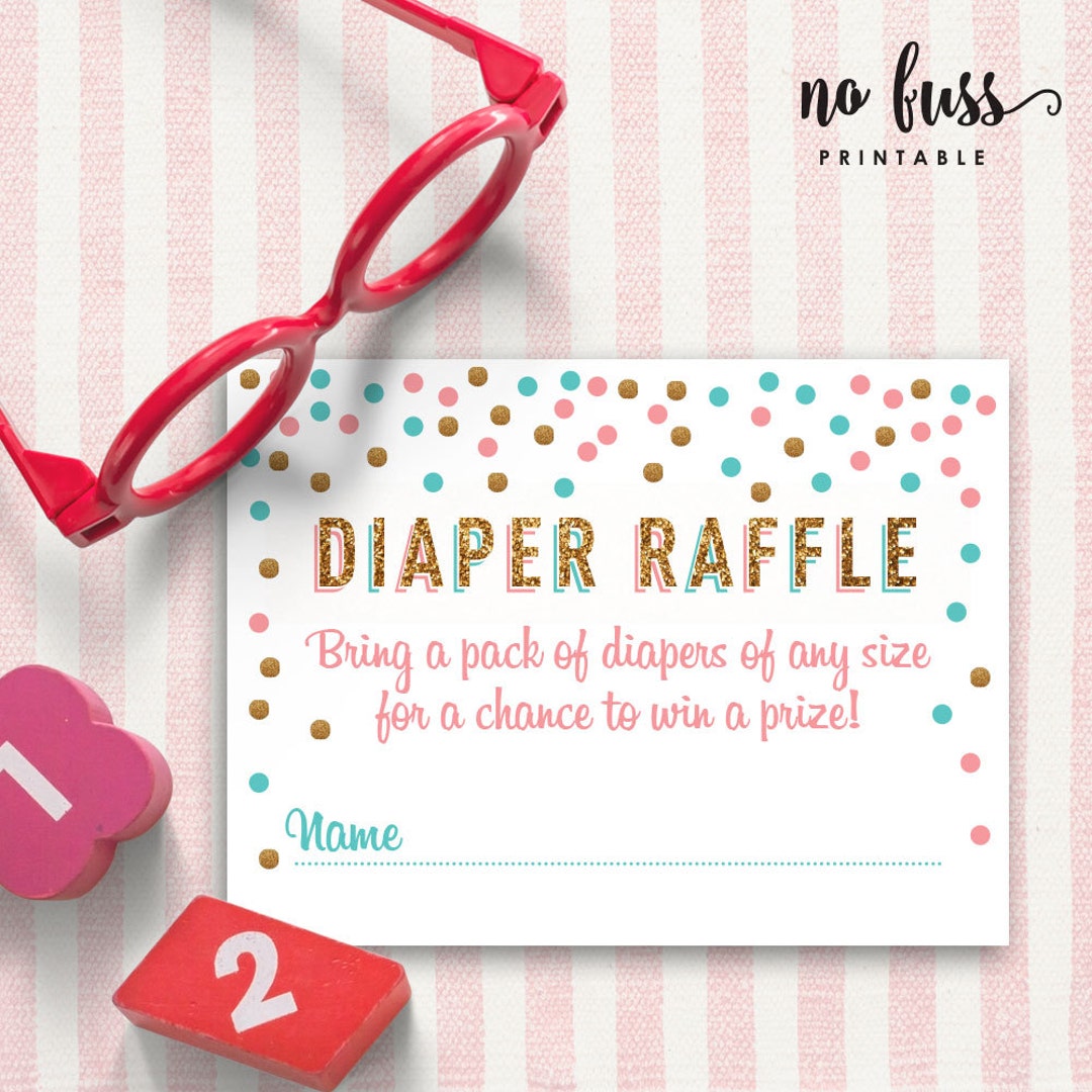 Gender Reveal Diaper Raffle Tickets Diaper Game Baby Diaper Shower ...