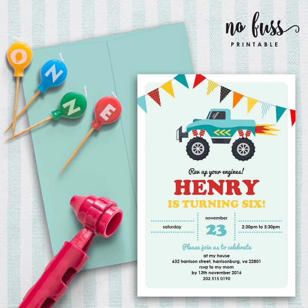 Monster Truck Birthday - Etsy
