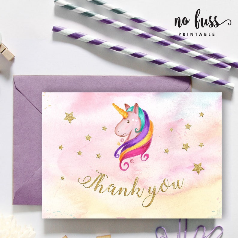 printable instant download fits a1 envelope unicorn thank you card unicorn thank you note 3 5 x 5 paper greeting cards jan takayama com