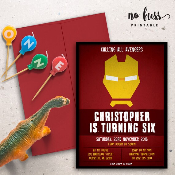 5x7 Birthday Instant Download Personalize at home with Adobe Reader Editable PDF File Spiderman Superhero Invitation