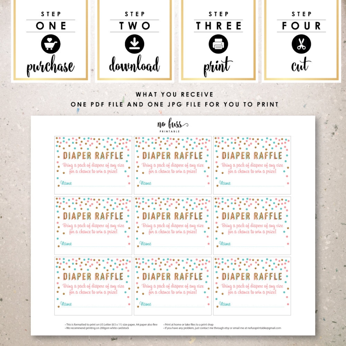 Gender Reveal Diaper Raffle Tickets Diaper Game Baby - Etsy