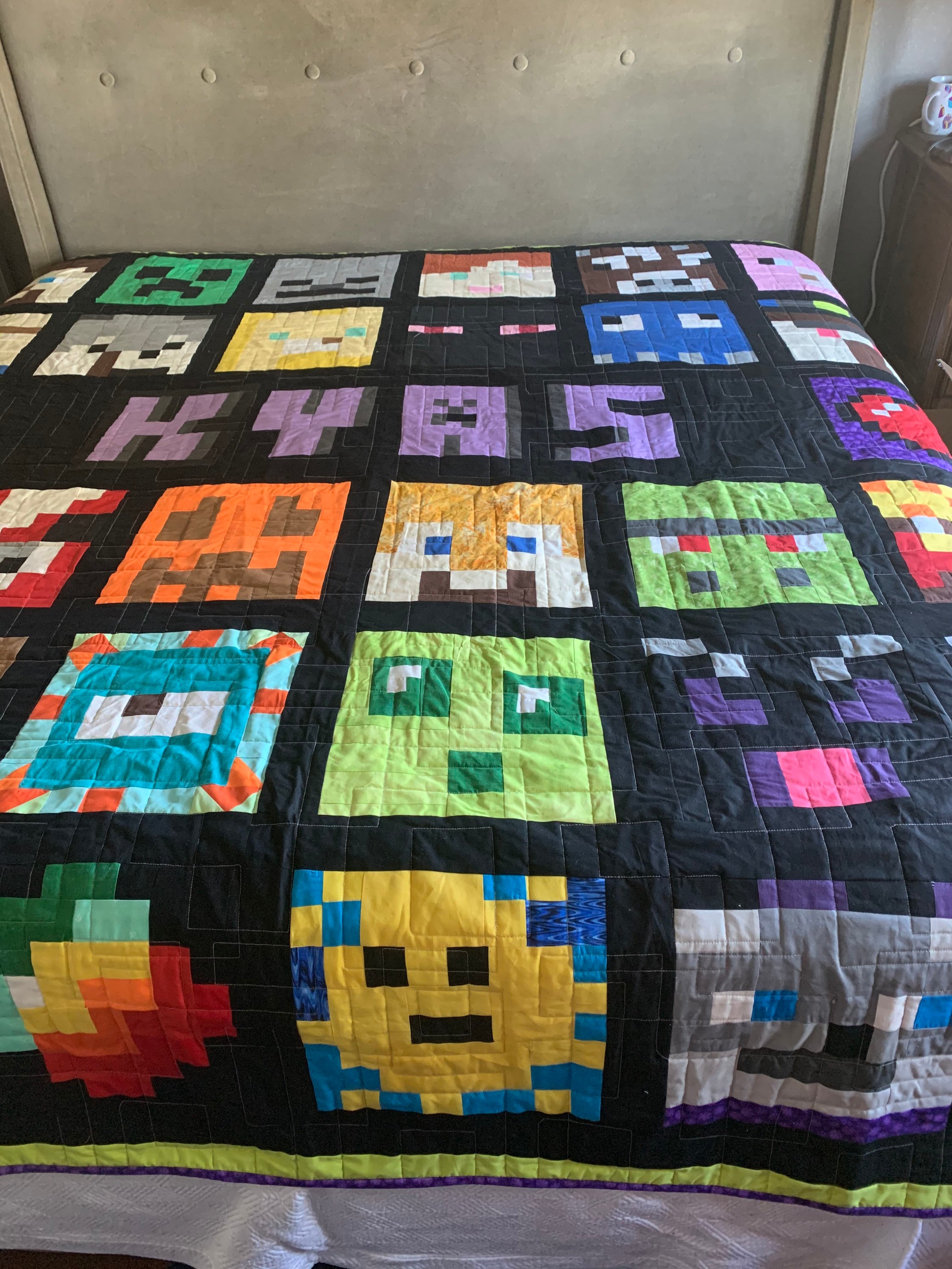 Handmade Minecraft Quilt Custom Order 90x92 Etsy