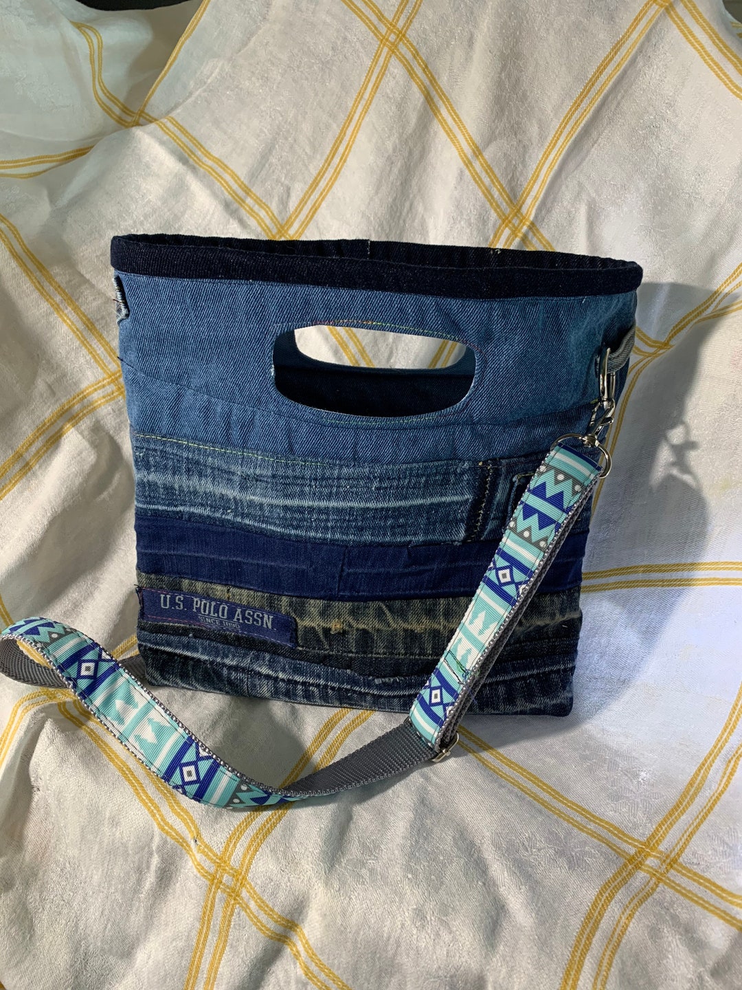Upcycled Denim Crossbody/clutch Bag Purse Etsy
