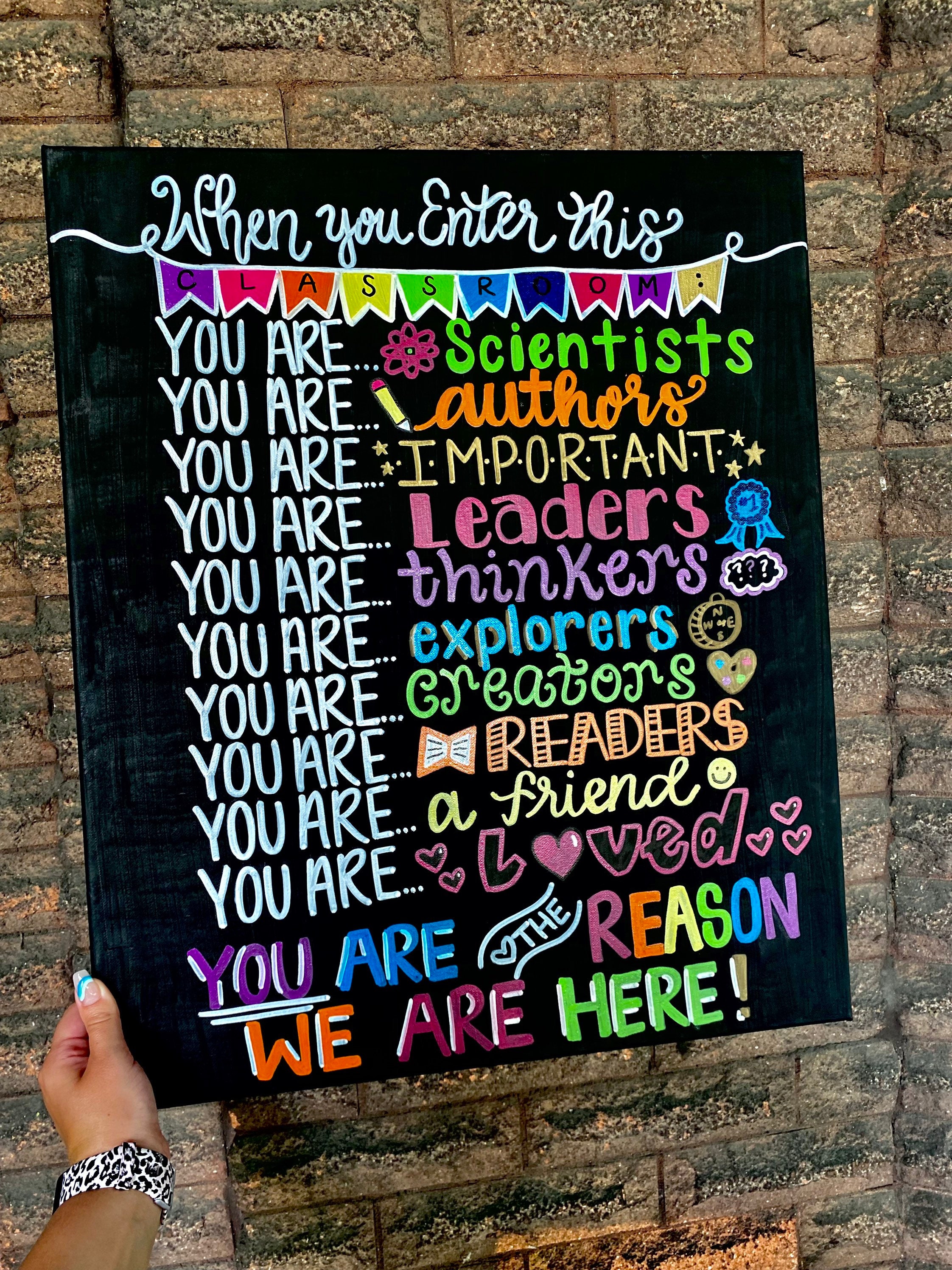 When You Enter This Classroom Canvas; Classroom Rules; Teachers Gift ...