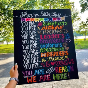 When You Enter This Classroom Canvas; Classroom Rules; Teachers Gift; Teacher Appreciation