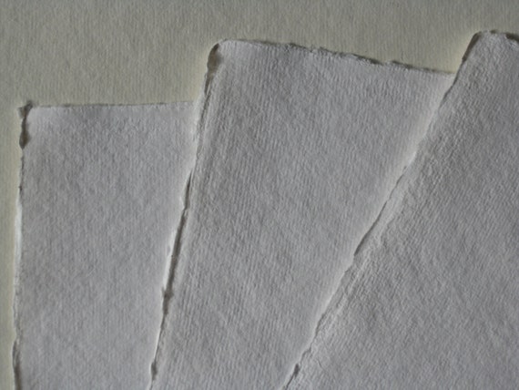 Handmade watercolor paper - white Linen, Paper & Foils