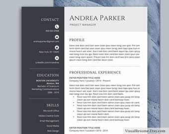 Professional Resume Template Word, Modern CV Template, 1-3 Page Resume, Simple & Clean Resume Design, Teacher Resume, Instant Download