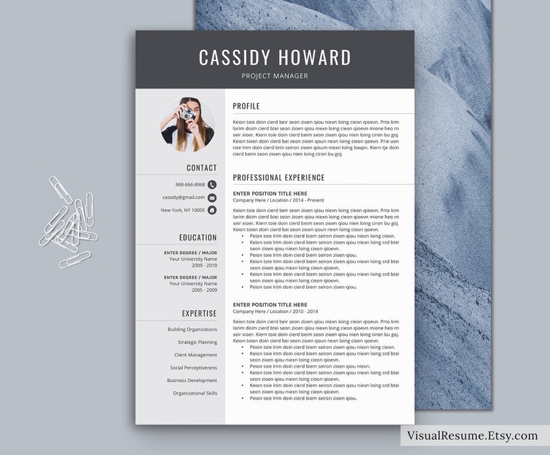 Professional Resume Template for MS Word, Creative CV Template, Modern Resume Design, Teacher Resume, STEM Resume, Instant Download Resume image 2