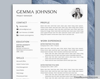 Professional Resume Template for Word, Simple CV Template Design, 1-3 Page Resume, Modern Resume, Teacher Resume, Instant Download