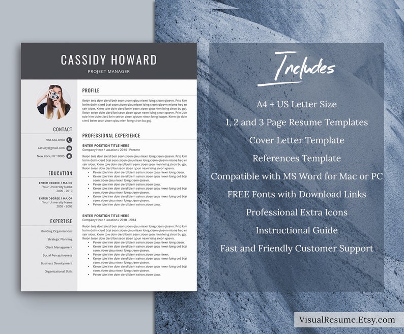 Professional Resume Template for MS Word, Creative CV Template, Modern Resume Design, Teacher Resume, STEM Resume, Instant Download Resume image 6