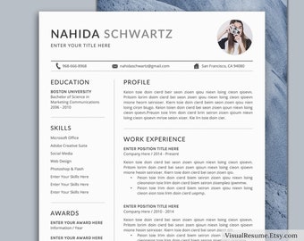 Professional Resume Template, Simple CV Template, Cover Letter, Clean Resume, 1-3 Page Resume, Office Word Resume, Instant Download