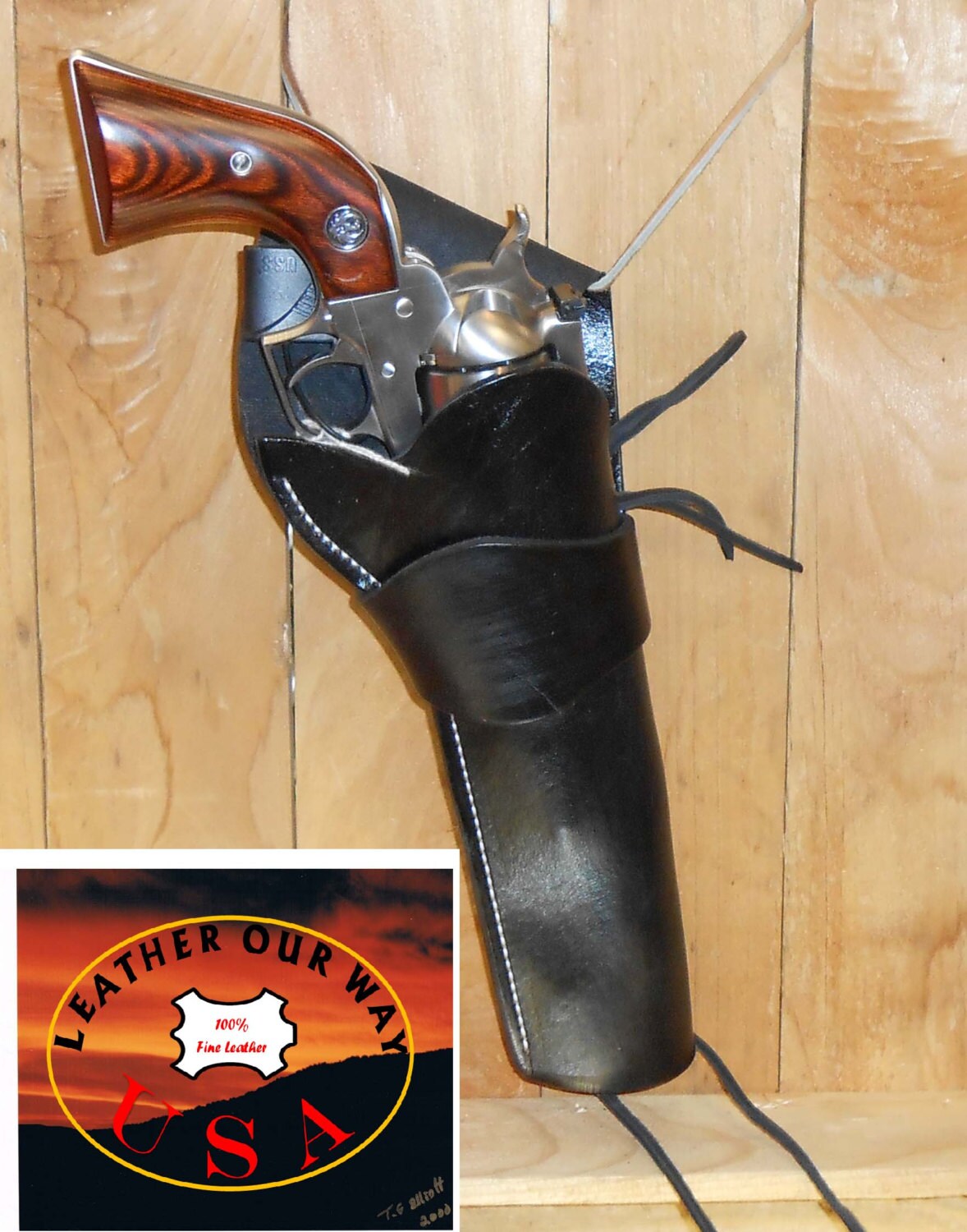 Black RIGHT Hand Drop Leg Thigh Gun Holster RUGER SUPER BLACKHAWK 71/2