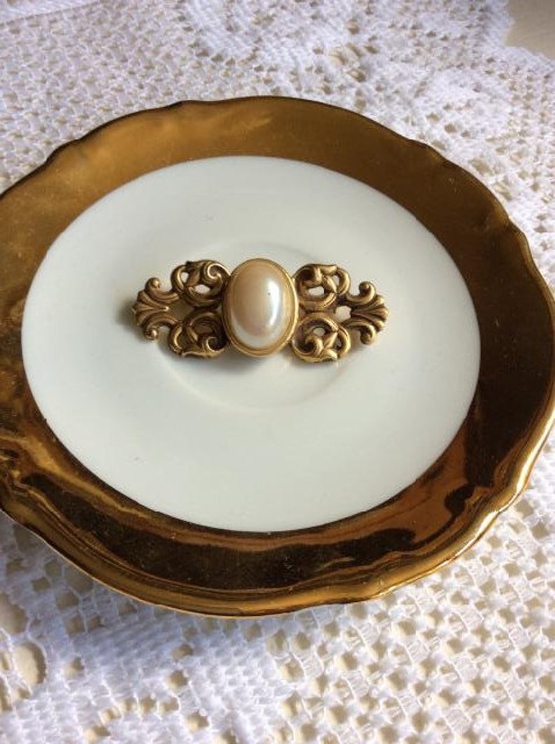 Vintage Paquette Faux Pearl Brooch image 1