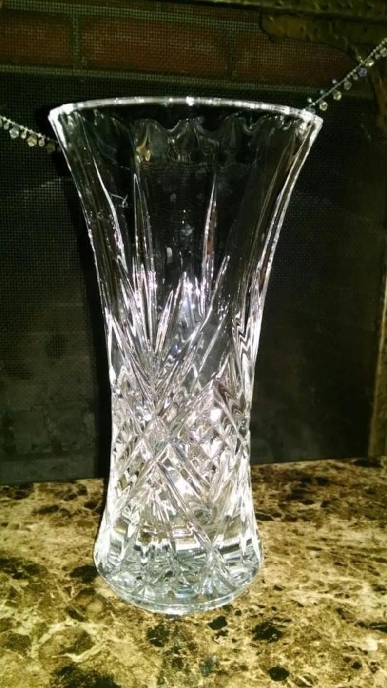 Vintage Cut Glass Vase Etsy