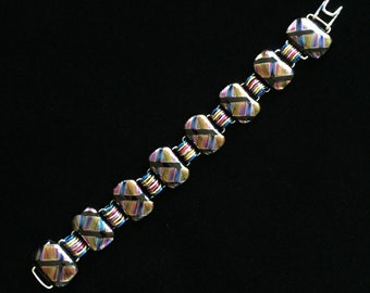 Dichroic Glass Link Bracelet
