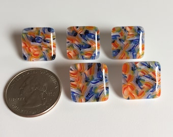 5/8" Fused Glass Buttons, OOAK