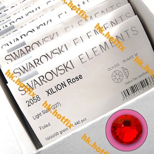 Flat Back Swarovski 2058 ss5,ss6,ss7,ss8,ss9,ss10,ss12,ss16,ss20,ss30,ss34 Light Siam (227) Cristal Strass 144 Peças Frete Grátis