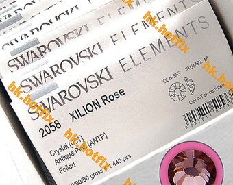 Elementos swarovski vintage rosa (ANTP) espalda plana rhinestone 144 piezas envío gratis