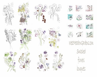 Smashed flower art, Digital journal, journal kit, printable journal, digital download