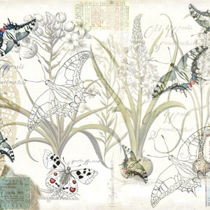Butterfly Mixed Media Collage Papers: Scrapbook Journal Pages (Digital Download)