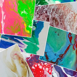 Acrylic Pouring Art Papers: Abstract Collage, Scrapbooking (Digital Download)