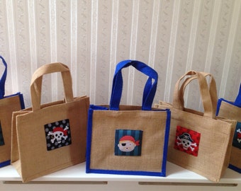 Pirate Jute / Jute Gift Bags / Lunch Tassen