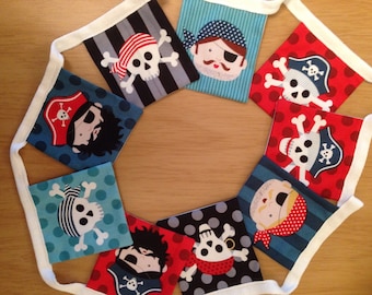 Pirate Fabric Bunting: Nautical Nursery Decor